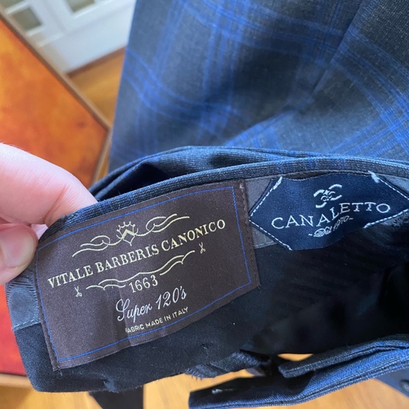 Men's Suit - Blue-pinstriped (38S), Canaletto - Made in Italy - Picture 11 of 11